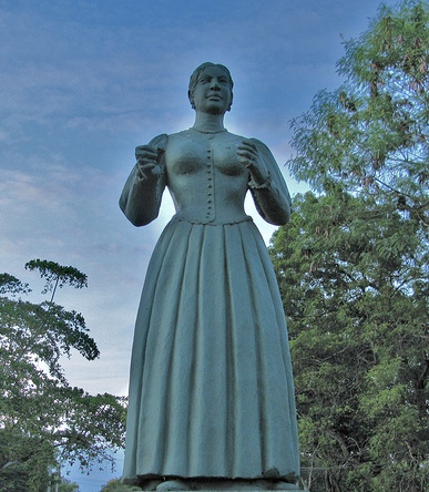 The statue of Gajaman Nona in Nonagama,Tangalle,Sri Lanka